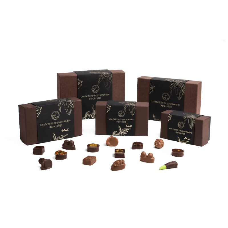 Coffret de 12 bonbons de chocolats noirs - Idées cadeaux - Lenôtre